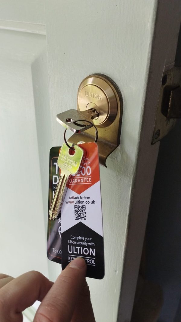 Front door lock on a Knightsbridge townhouse