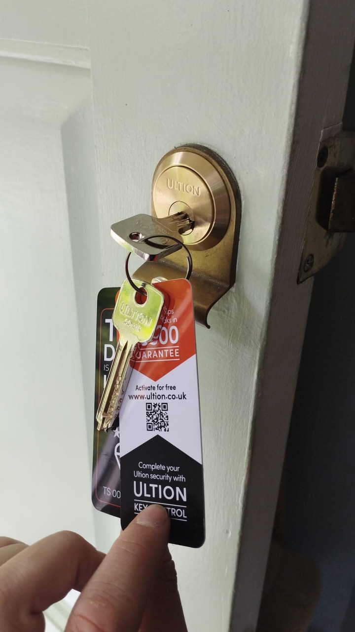 Front door lock on a Knightsbridge townhouse